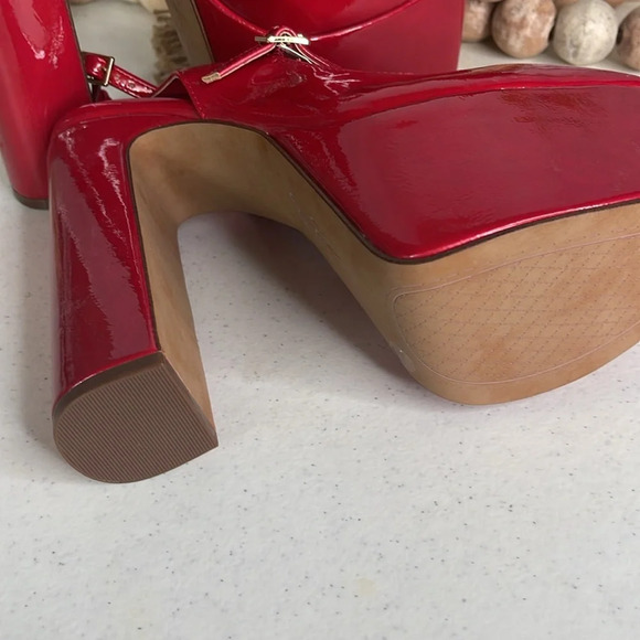 Jessica Simpson Pialley Ankle Strap Platform Pump:Sz 8.5. Richest Red - Picture 8 of 10